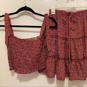 Cropped top and skirt set